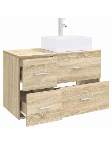 Set di mobili per il bagno 2 pz Rovere Sonoma