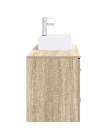 Set di mobili per il bagno 2 pz Rovere Sonoma