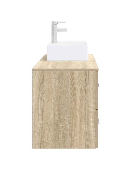 Set di mobili per il bagno 2 pz Rovere Sonoma