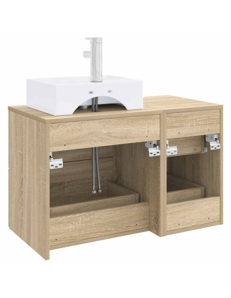 Set di mobili per il bagno 2 pz Rovere Sonoma
