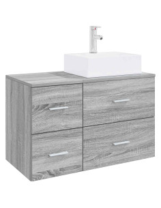 Set di mobili per il bagno 2 pz Sonoma grigio 2