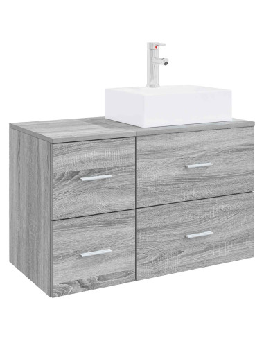 Set di mobili per il bagno 2 pz Sonoma grigio