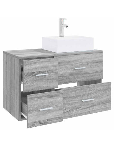 Set di mobili per il bagno 2 pz Sonoma grigio