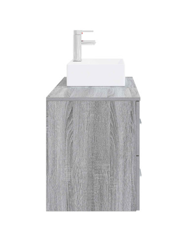 Set di mobili per il bagno 2 pz Sonoma grigio