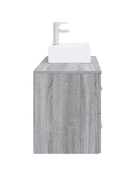 Set di mobili per il bagno 2 pz Sonoma grigio