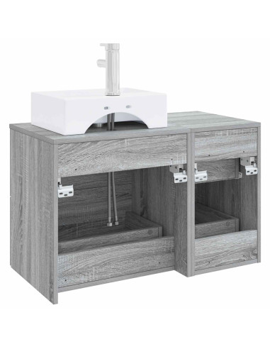Set di mobili per il bagno 2 pz Sonoma grigio