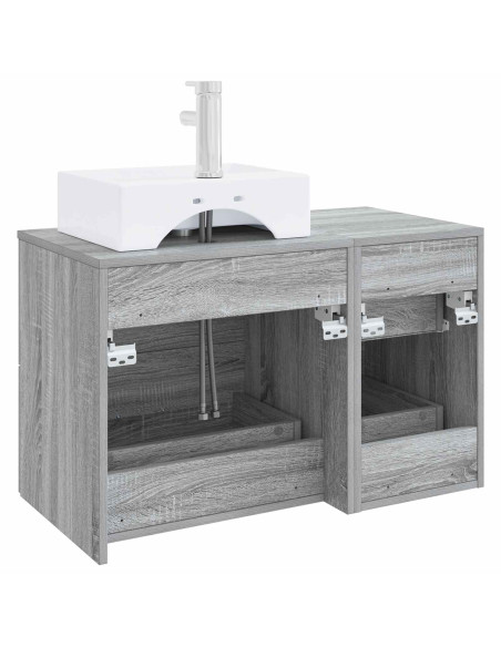 Set di mobili per il bagno 2 pz Sonoma grigio