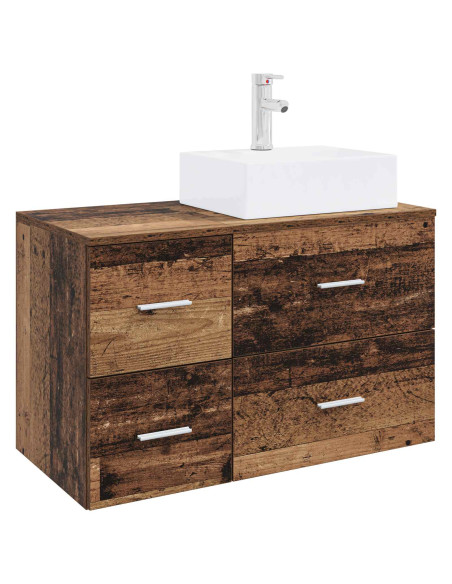 Set di mobili per il bagno 2 pz Legno antico