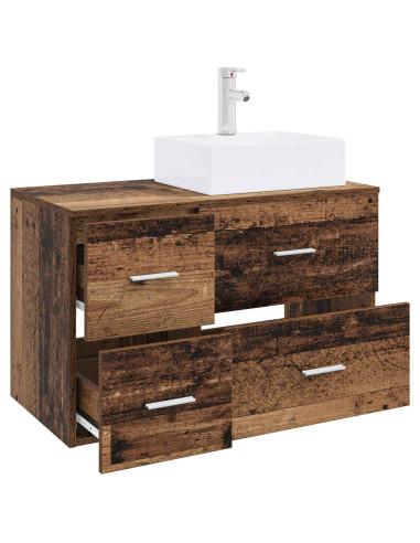 Set di mobili per il bagno 2 pz Legno antico