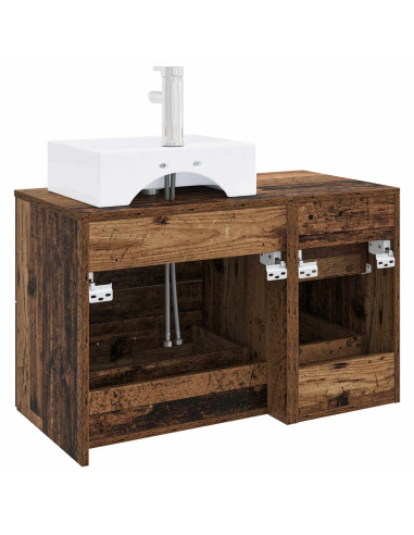Set di mobili per il bagno 2 pz Legno antico