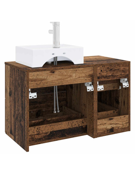 Set di mobili per il bagno 2 pz Legno antico