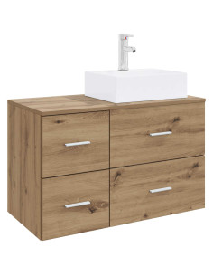 Set di mobili per il bagno 2 pz Rovere Artigianale 2