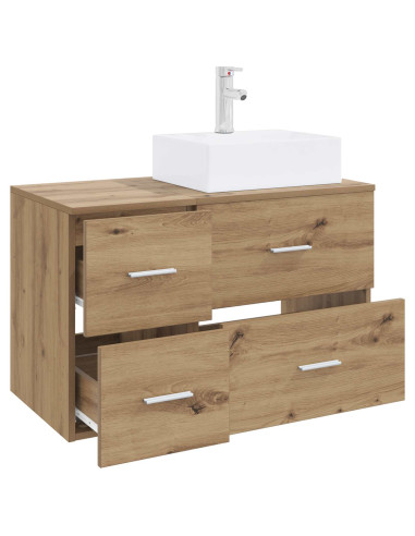 Set di mobili per il bagno 2 pz Rovere Artigianale