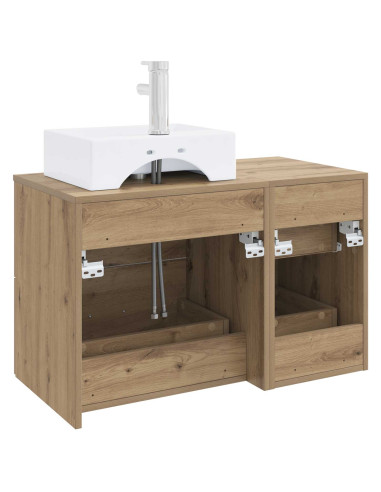 Set di mobili per il bagno 2 pz Rovere Artigianale