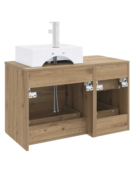 Set di mobili per il bagno 2 pz Rovere Artigianale