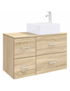 Set di mobili per il bagno 2 pz Rovere Sonoma 2