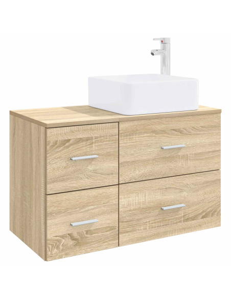 Set di mobili per il bagno 2 pz Rovere Sonoma