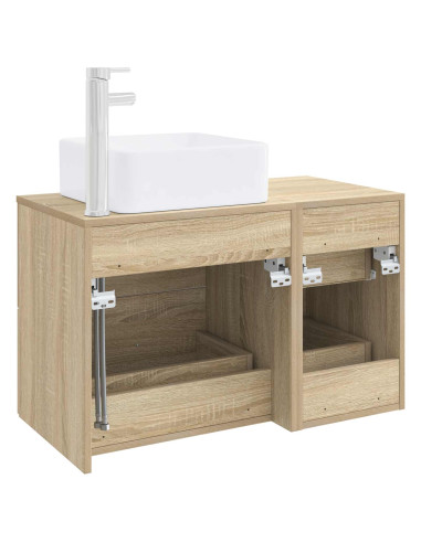 Set di mobili per il bagno 2 pz Rovere Sonoma