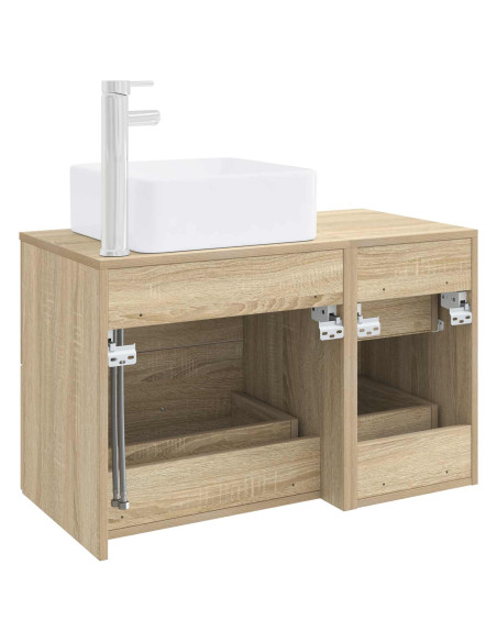 Set di mobili per il bagno 2 pz Rovere Sonoma