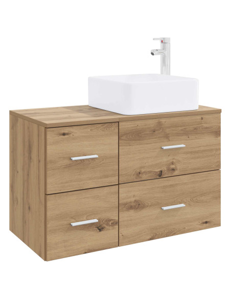 Set di mobili per il bagno 2 pz Rovere Artigianale