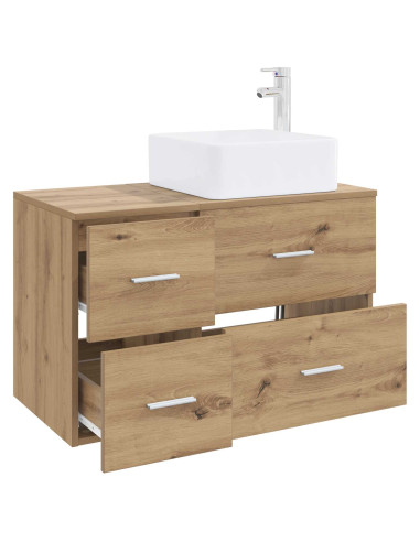 Set di mobili per il bagno 2 pz Rovere Artigianale