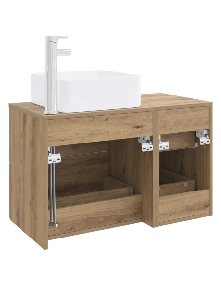 Set di mobili per il bagno 2 pz Rovere Artigianale