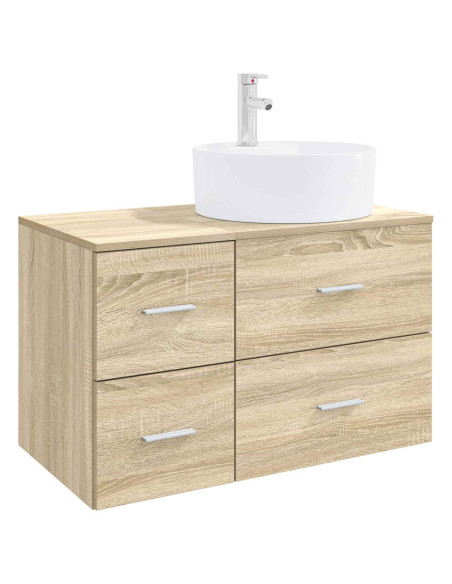 Set di mobili per il bagno 2 pz Rovere Sonoma