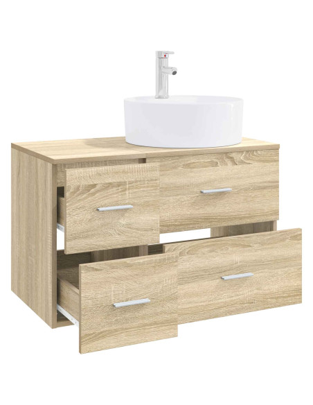 Set di mobili per il bagno 2 pz Rovere Sonoma