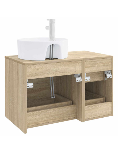Set di mobili per il bagno 2 pz Rovere Sonoma