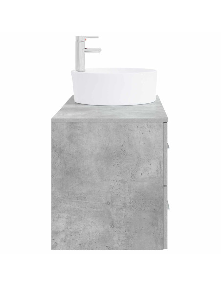 Set di mobili per il bagno 2 pz Grigio Cemento
