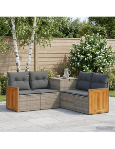 Set di divani 5 pz Grigio e Grigio Scuro