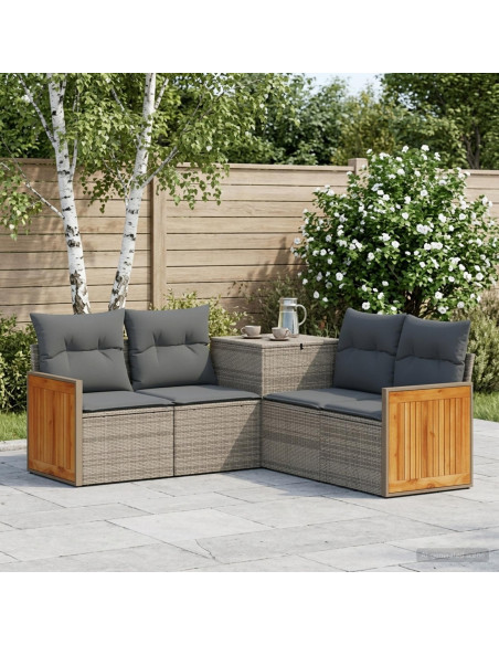 Set di divani 5 pz Grigio e Grigio Scuro