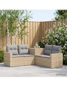 Set di divani 5 pz Beige e Grigio Chiaro