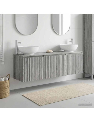 Set di Armadi da Bagno 3 pz Sonoma grigio 49,5 x 44,5 x 65 cm