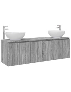 Set di Armadi da Bagno 3 pz Sonoma grigio 49,5 x 44,5 x 65 cm 2