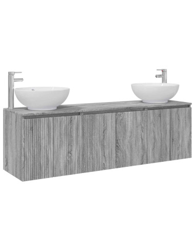 Set di Armadi da Bagno 3 pz Sonoma grigio 49,5 x 44,5 x 65 cm