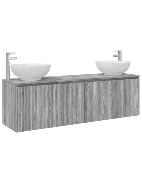 Set di Armadi da Bagno 3 pz Sonoma grigio 49,5 x 44,5 x 65 cm