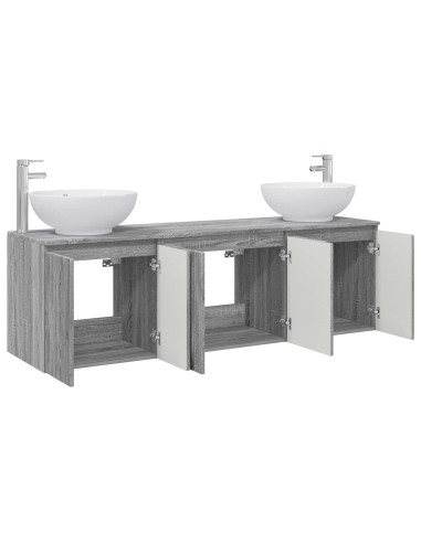 Set di Armadi da Bagno 3 pz Sonoma grigio 49,5 x 44,5 x 65 cm