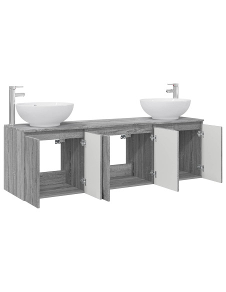 Set di Armadi da Bagno 3 pz Sonoma grigio 49,5 x 44,5 x 65 cm