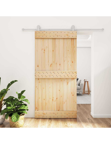Porta scorrevole Naturale e Bianco 100 x 210 cm
