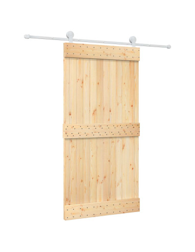 Porta scorrevole Naturale e Bianco 100 x 210 cm