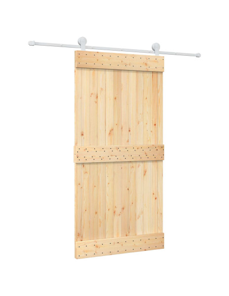 Porta scorrevole Naturale e Bianco 100 x 210 cm