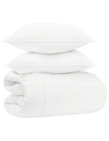 Set copripiumino invernale 3 pz Bianco Fibra di bambù