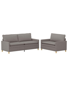 Set di divani 2 pz Tortora Tessuto 2