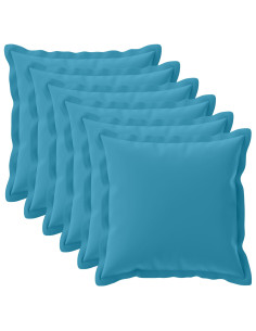 Federa 6 pz HOUTEN Azzurro 80 x 80 cm Poliestere