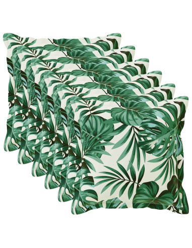 Federa 6 pz HOUTEN Motivo a Foglie 80 x 80 cm Poliestere