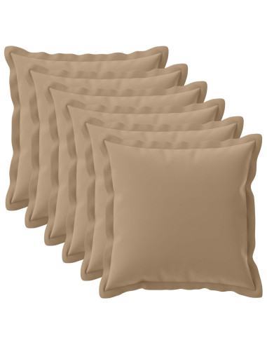 Federa 6 pz HOUTEN Tortora 80 x 80 cm Poliestere