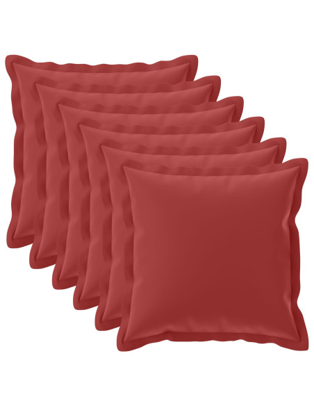 Federa 6 pz HOUTEN Rosso Vino 80 x 80 cm Poliestere