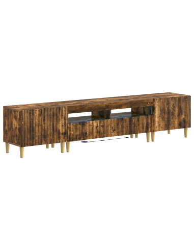 Mobile TV LED a 5 pezzi ARNHEM Rovere Fumo Legno ingegnerizzato