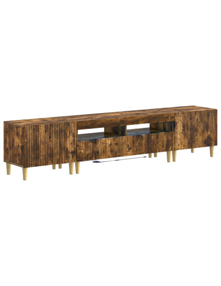 Mobile TV LED a 5 pezzi ARNHEM Rovere Fumo Legno ingegnerizzato
